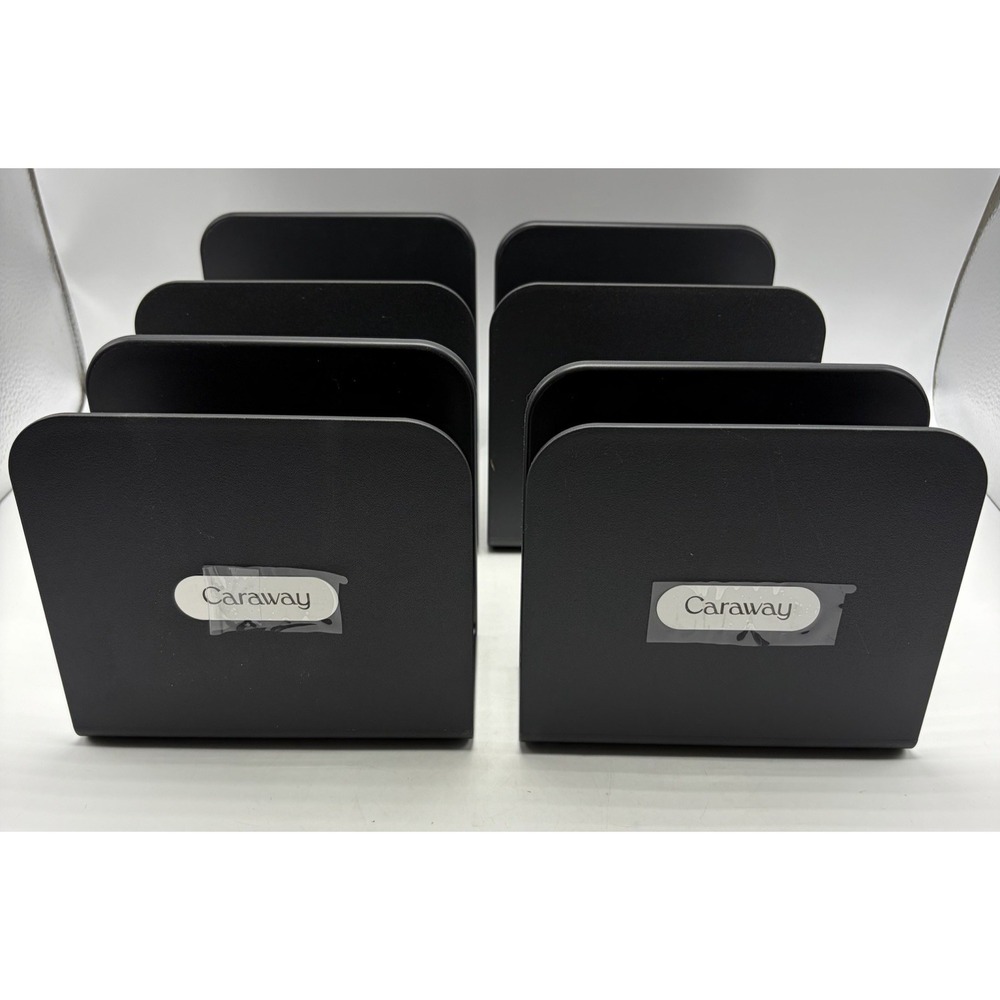 Caraway 4 Piece Set Magnetic Pots Pans Rack Black Divider Organizer Holder New